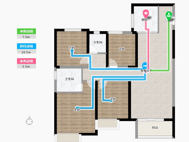 河南省-洛阳市-蓝光钰泷府-104.87-户型库-动静线