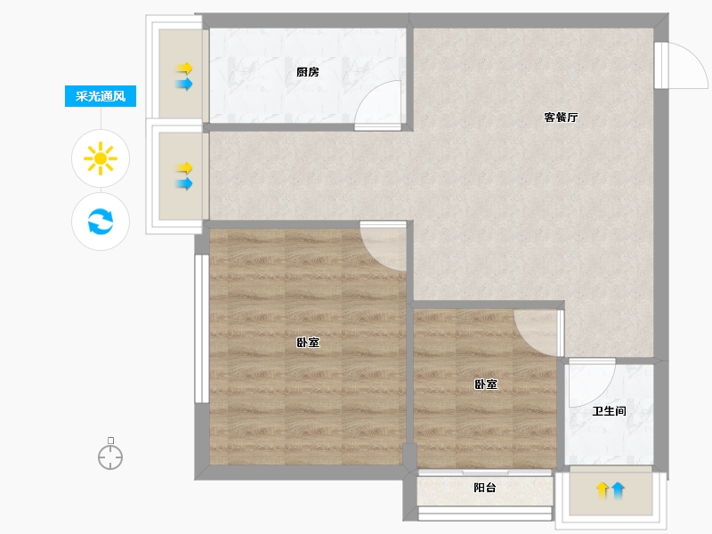 河南省-南阳市-亿安天下城-55.88-户型库-采光通风