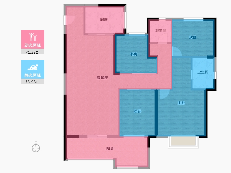 河南省-洛阳市-蓝光钰泷府-113.04-户型库-动静分区