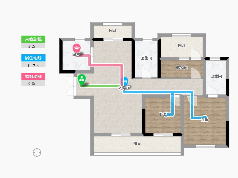 湖南省-湘潭市-绿地湘江城际空间站-89.92-户型库-动静线