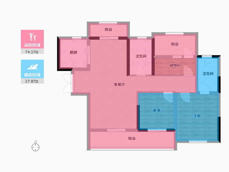 湖南省-湘潭市-绿地湘江城际空间站-89.92-户型库-动静分区