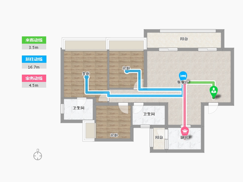 重庆-重庆市-两岸风华-89.51-户型库-动静线