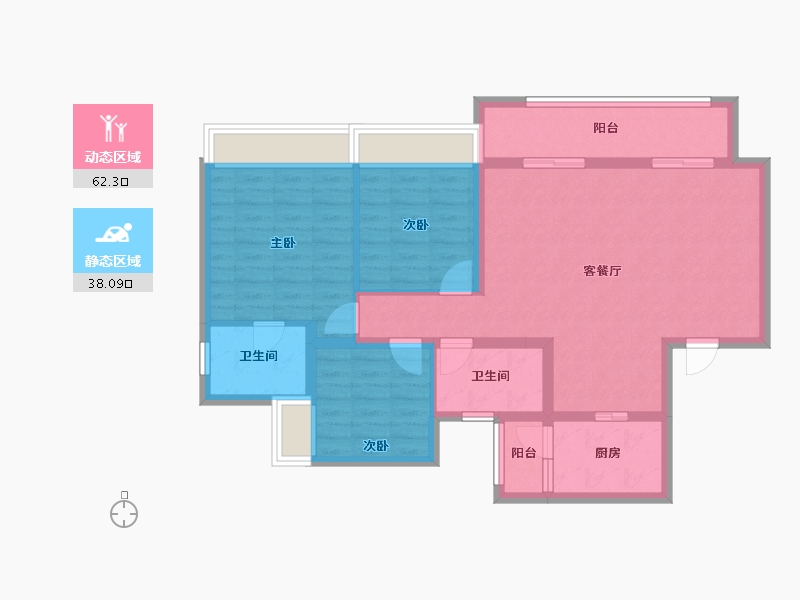 重庆-重庆市-两岸风华-89.51-户型库-动静分区