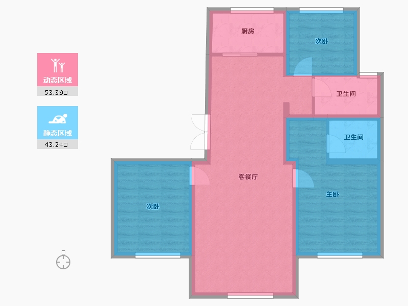 新疆维吾尔自治区-克拉玛依市-泰富嘉园-120.00-户型库-动静分区