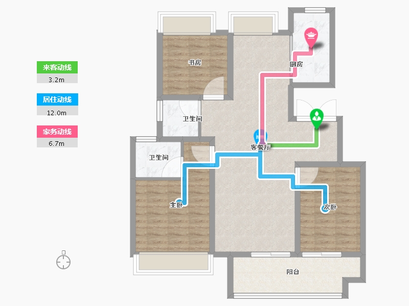 江苏省-宿迁市-华地学府宸樾-95.19-户型库-动静线