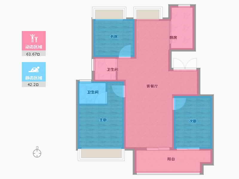 江苏省-宿迁市-华地学府宸樾-95.19-户型库-动静分区