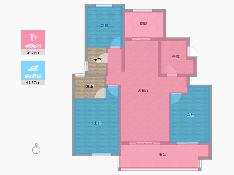 江苏省-镇江市-天怡·紫宸-105.05-户型库-动静分区