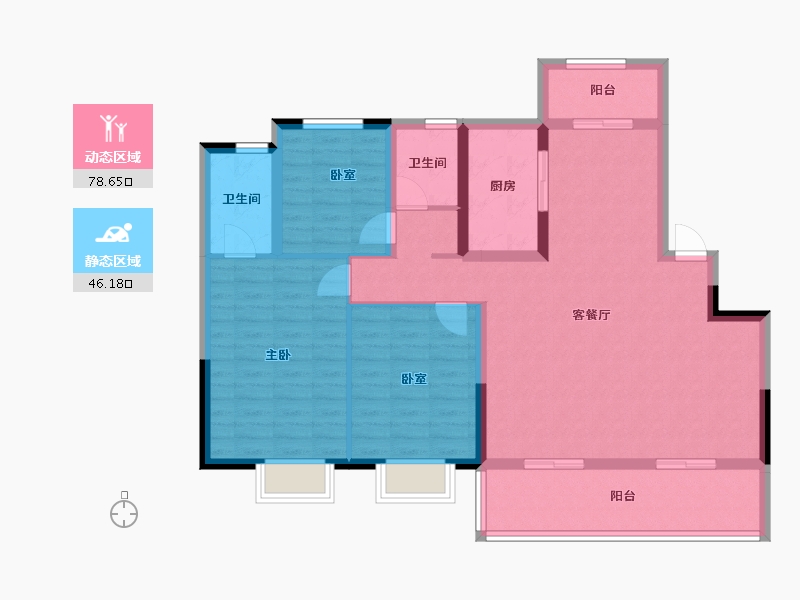 湖南省-湘潭市-绿地湘江城际空间站-112.73-户型库-动静分区