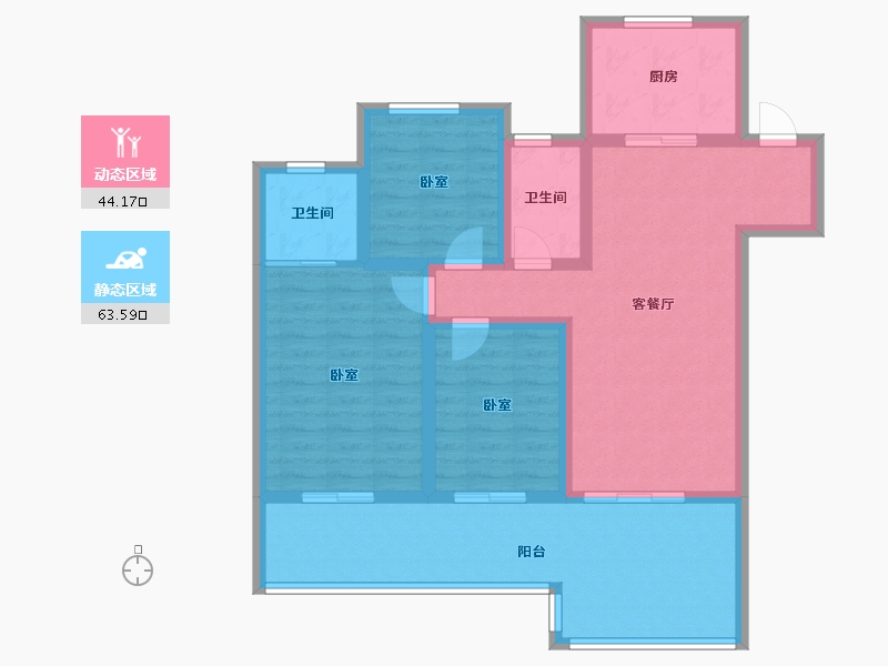 江苏省-镇江市-扬中吾悦广场·迎宾府-96.00-户型库-动静分区