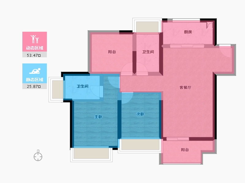 广东省-惠州市-金悦华府-69.54-户型库-动静分区