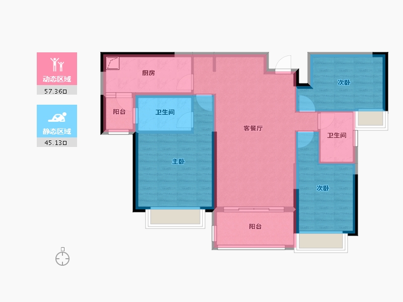 四川省-成都市-恒大御景-91.32-户型库-动静分区