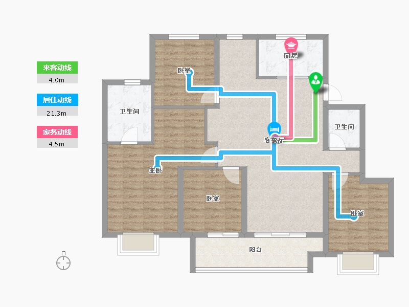 江苏省-镇江市-万科翡翠公园-108.01-户型库-动静线