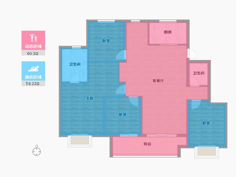 江苏省-镇江市-万科翡翠公园-108.01-户型库-动静分区