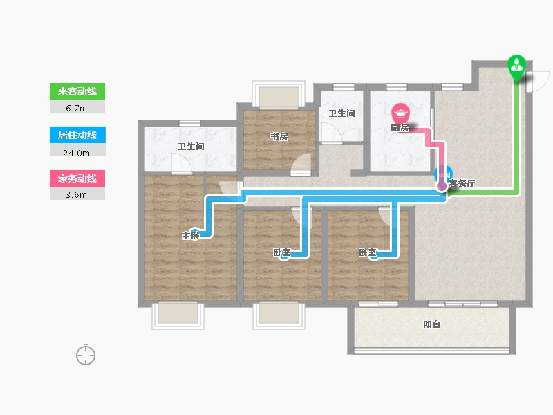 江苏省-镇江市-万科翡翠公园-110.40-户型库-动静线