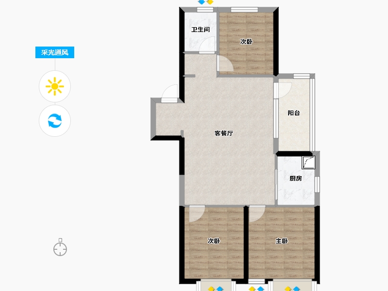 山东省-烟台市-力高阳光海岸-81.60-户型库-采光通风