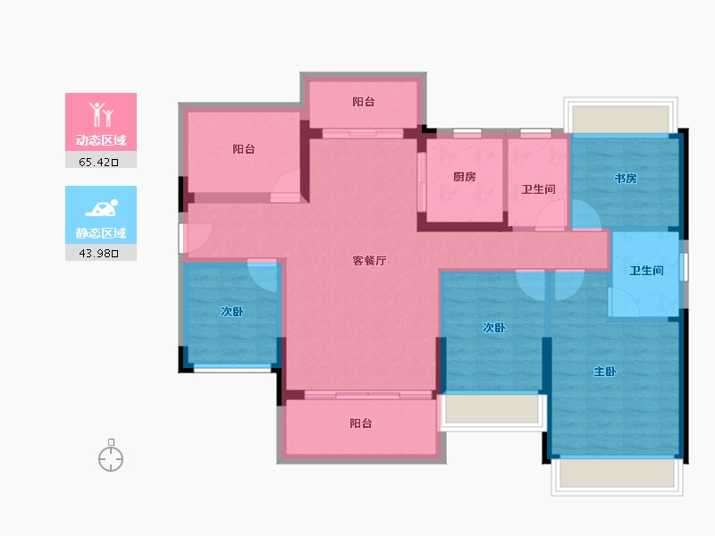 广东省-惠州市-成峰水岸丽都-97.74-户型库-动静分区