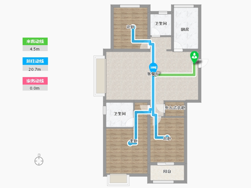 山东省-烟台市-国泰海韵华府-103.20-户型库-动静线