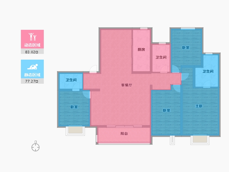 江苏省-镇江市-扬中吾悦广场·迎宾府-144.51-户型库-动静分区