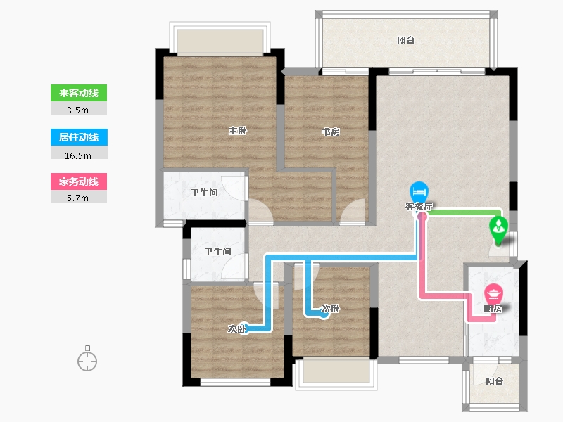 四川省-成都市-西溪里别院-104.09-户型库-动静线