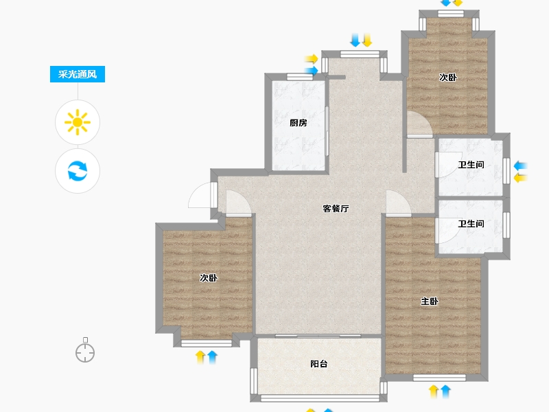 江苏省-徐州市-绿地世纪城二期-1150.00-户型库-采光通风