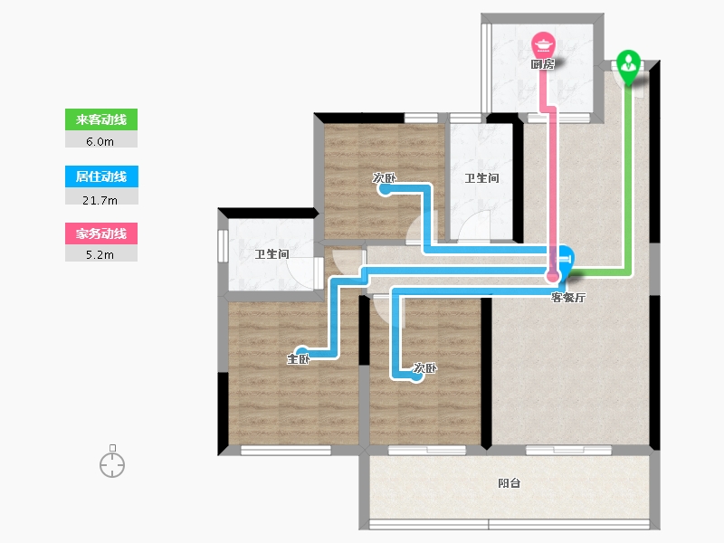 湖南省-湘潭市-万憬欣悦玲珑-88.10-户型库-动静线