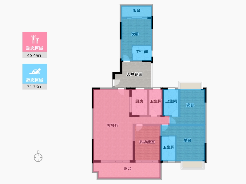 广东省-惠州市-恒福山语海-158.40-户型库-动静分区