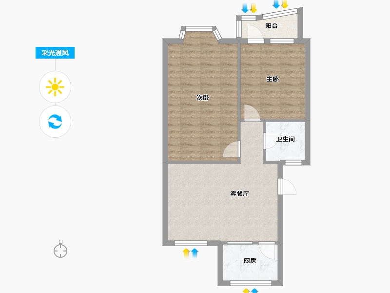 山东省-德州市-北苑新邸-72.00-户型库-采光通风