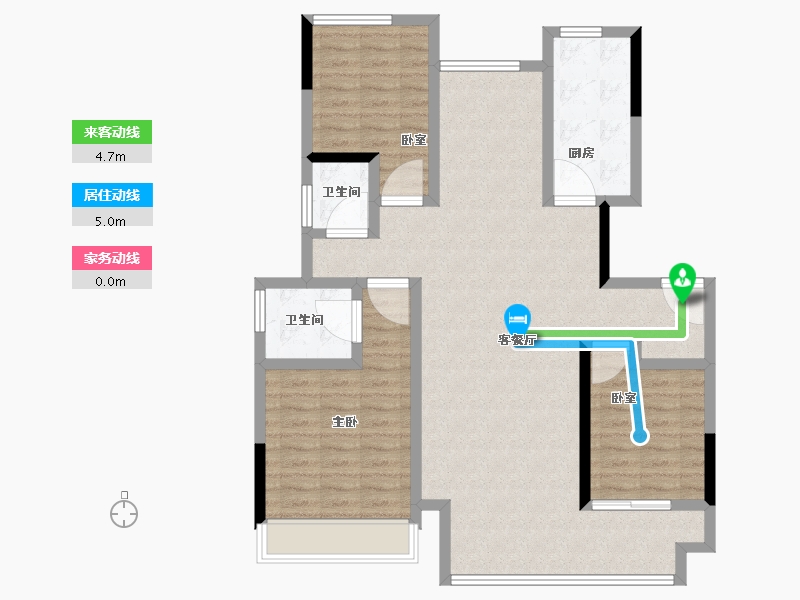 江苏省-宿迁市-融创黄河映-105.60-户型库-动静线