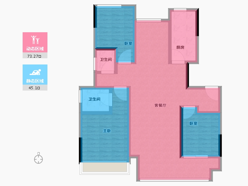 江苏省-宿迁市-融创黄河映-105.60-户型库-动静分区