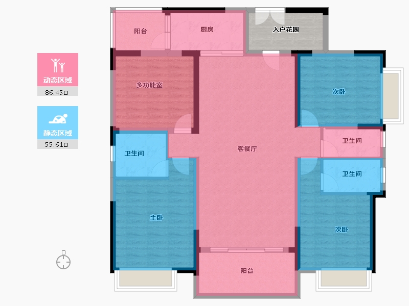 广东省-惠州市-恒福山语海-134.40-户型库-动静分区