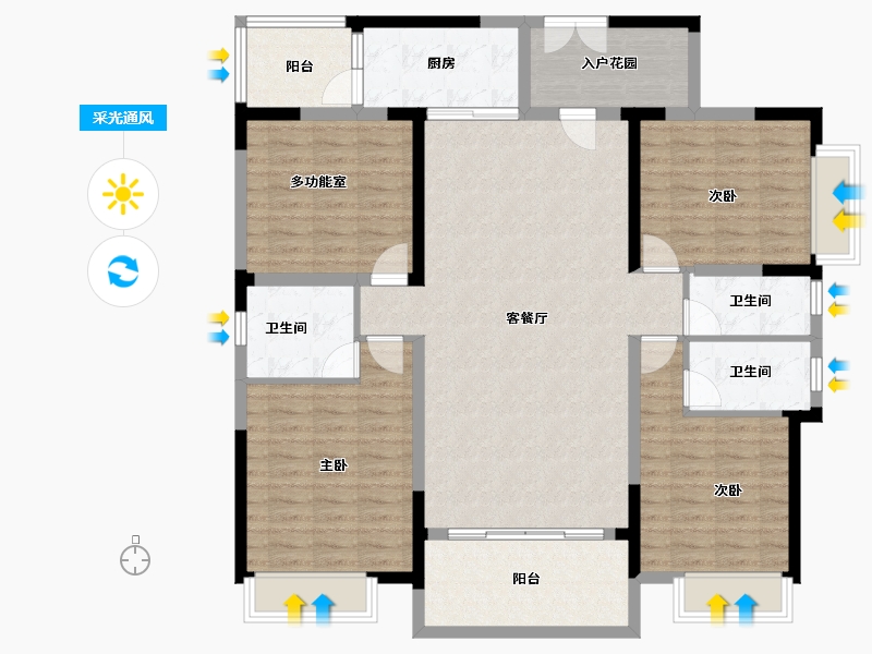 广东省-惠州市-恒福山语海-134.40-户型库-采光通风