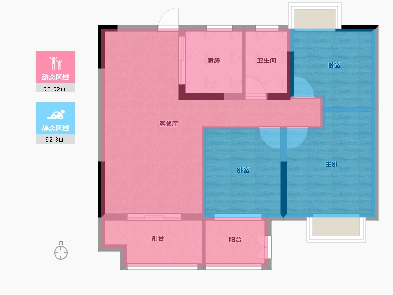 湖北省-襄阳市-中梁紫悦首府-75.78-户型库-动静分区