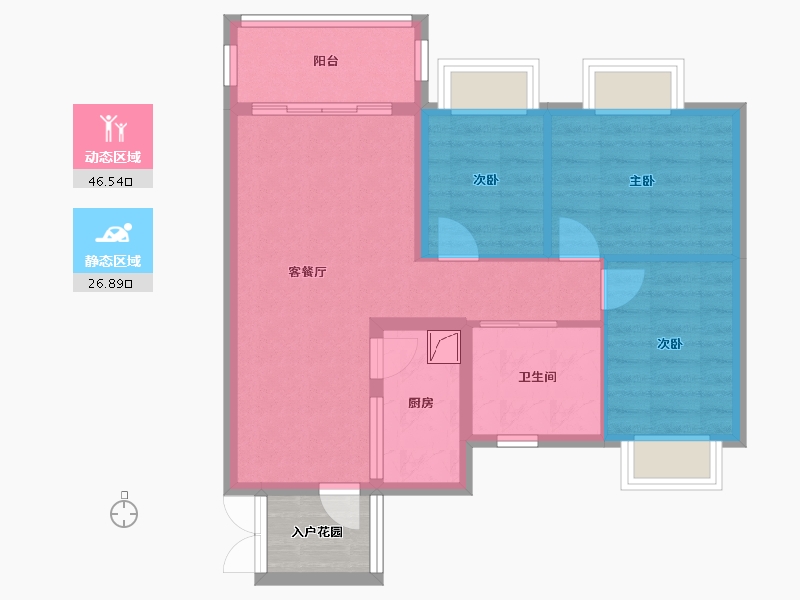 广西壮族自治区-柳州市-东城幸福里-68.49-户型库-动静分区