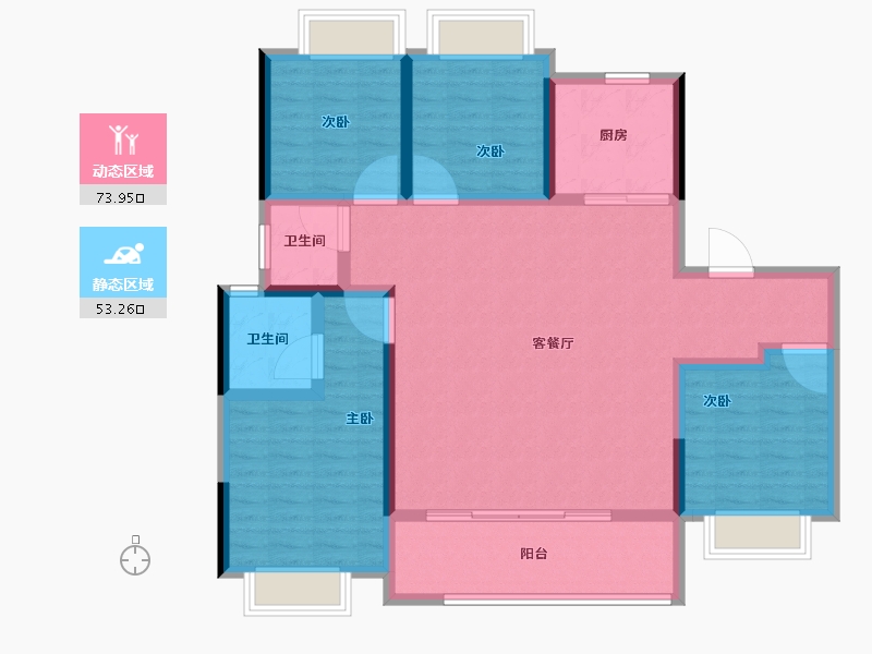 江苏省-宿迁市-融创时代未来城-114.41-户型库-动静分区