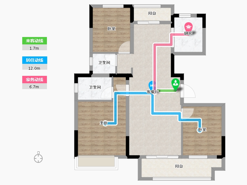 安徽省-马鞍山市-中梁时代江来-95.20-户型库-动静线