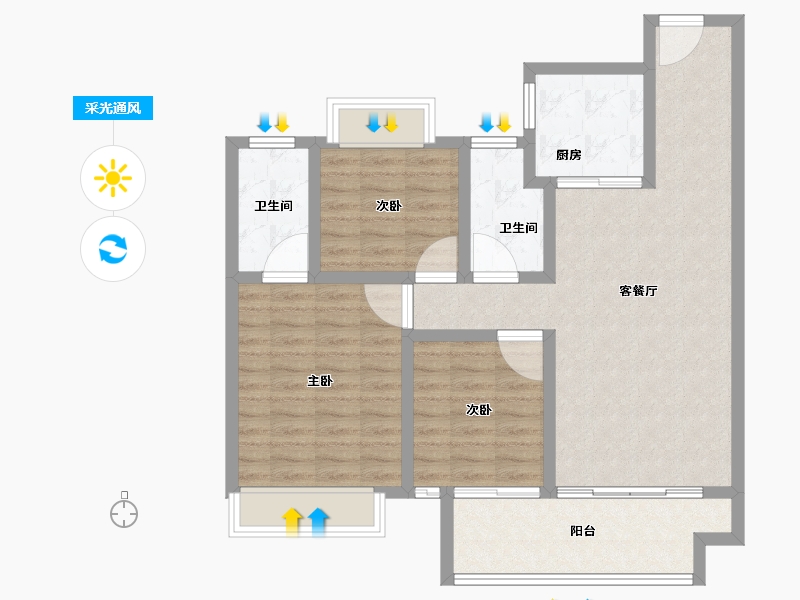 江苏省-宿迁市-华地学府宸樾-92.01-户型库-采光通风