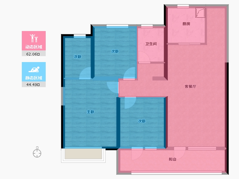 山东省-烟台市-力高阳光海岸-94.41-户型库-动静分区