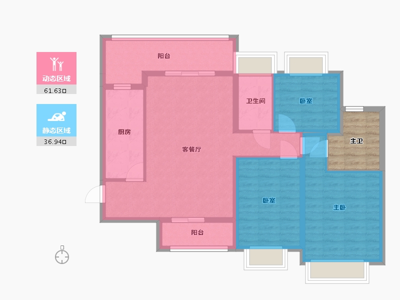 四川省-成都市-恒大未来城4期-93.44-户型库-动静分区