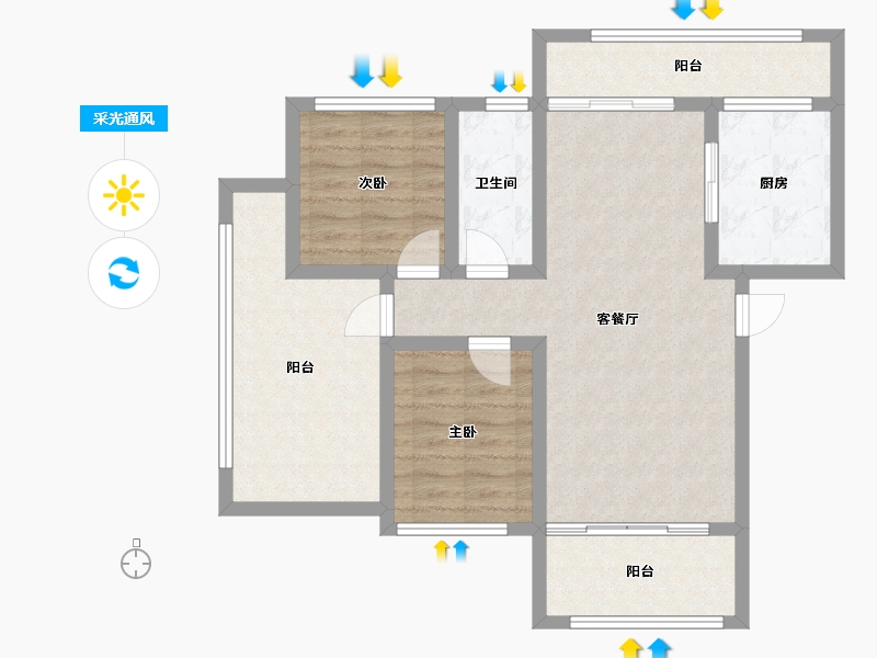 河南省-洛阳市-东陌映像-81.00-户型库-采光通风