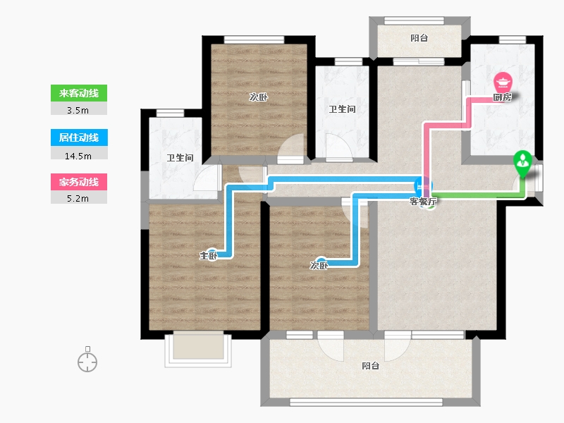 河南省-洛阳市-华耀城佳兆业凤鸣水岸-93.97-户型库-动静线