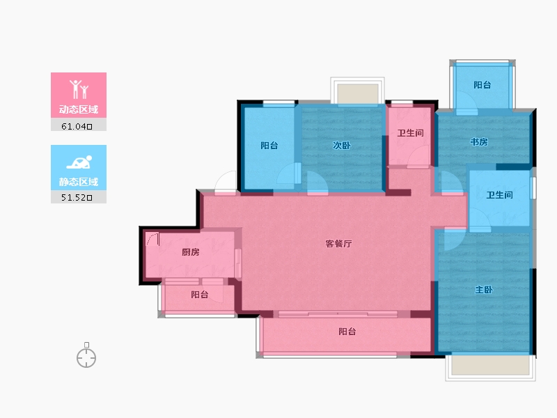 四川省-成都市-融创春风十里-99.06-户型库-动静分区