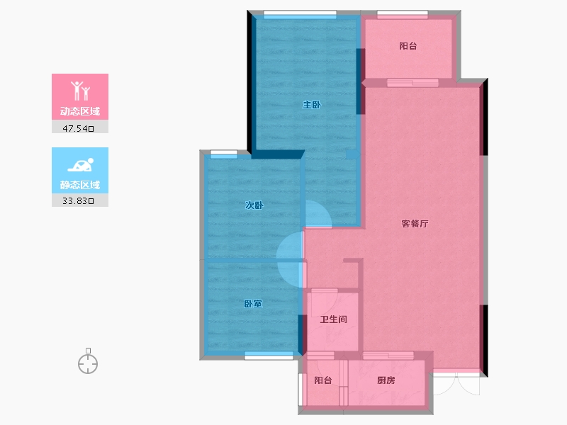 重庆-重庆市-天地源水墨江山-72.54-户型库-动静分区