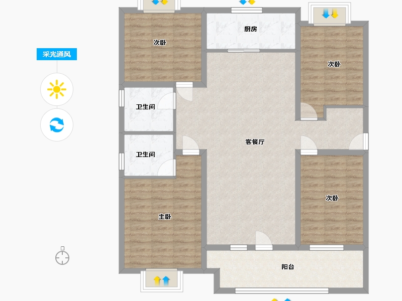 山东省-济宁市-红星瑞马·世家-120.00-户型库-采光通风