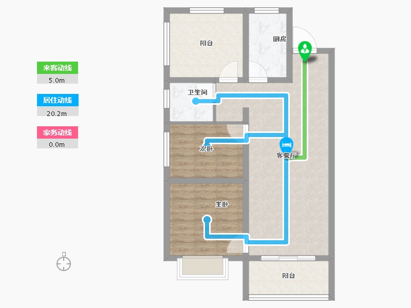 甘肃省-天水市-秦安令牌·玖号院-74.40-户型库-动静线