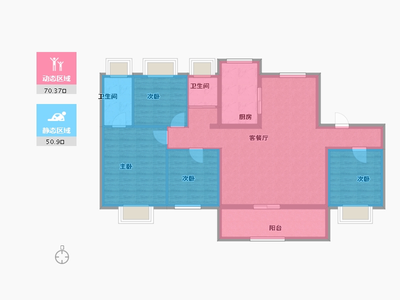 河南省-驻马店市-确山碧桂园-108.82-户型库-动静分区