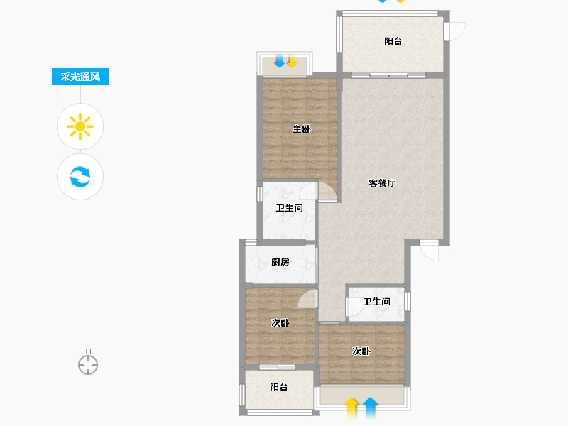 广东省-汕头市-金汇苑-98.00-户型库-采光通风