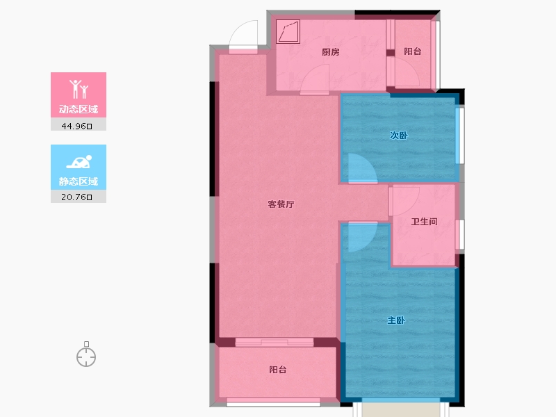 四川省-成都市-恒大御景-58.17-户型库-动静分区