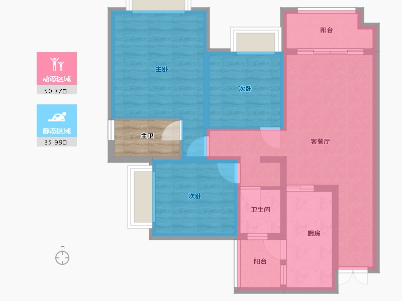 四川省-成都市-合谊万璟台-79.45-户型库-动静分区