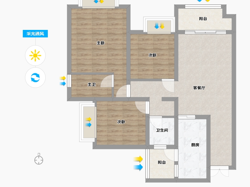 四川省-成都市-合谊万璟台-79.45-户型库-采光通风