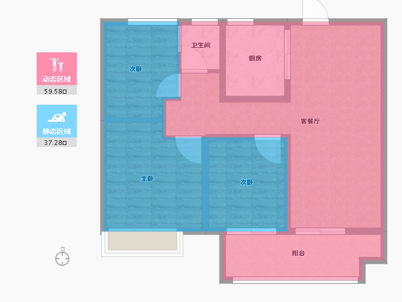 江苏省-宿迁市-宿迁天铂-87.21-户型库-动静分区